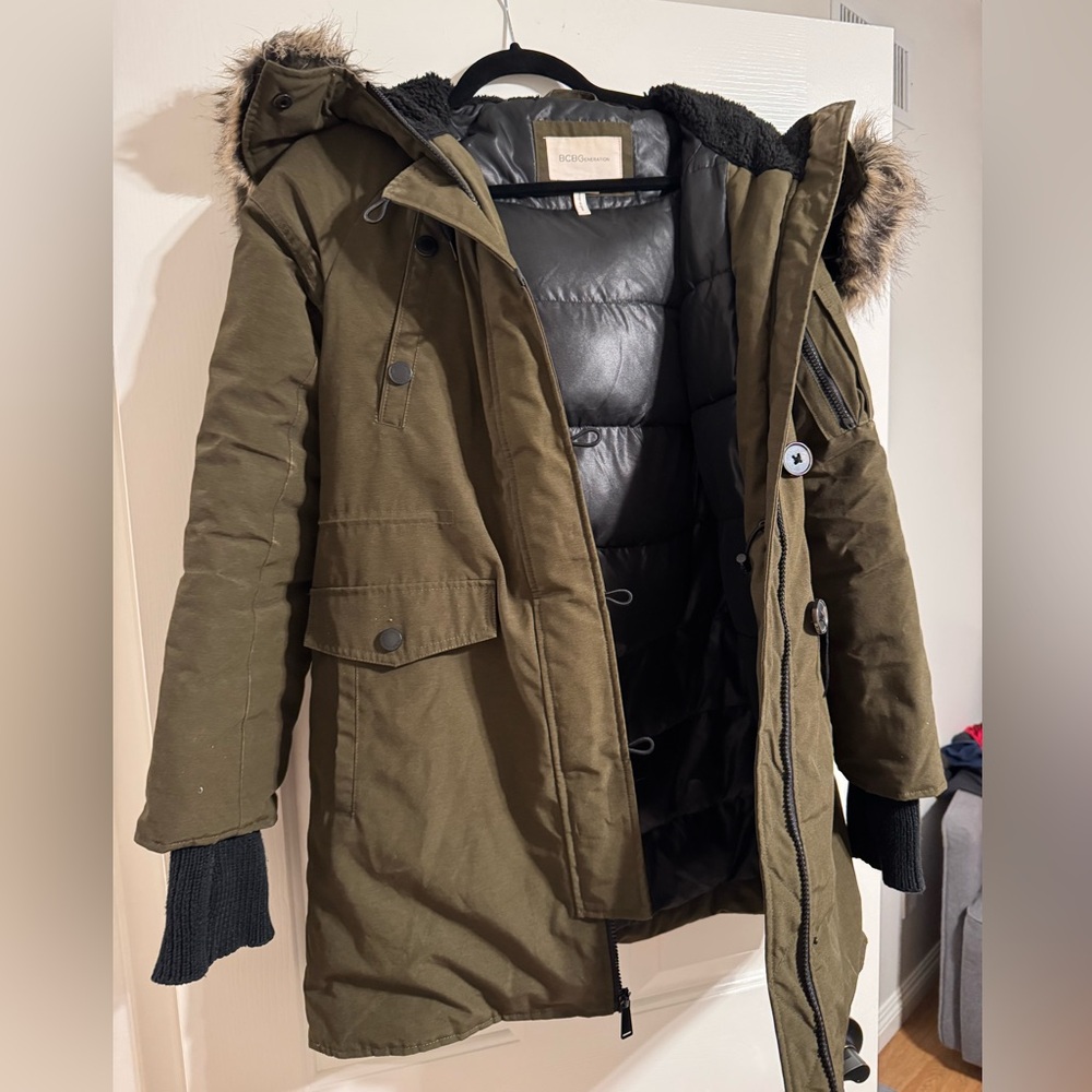 Bcbgeneration Army Green Winter Coat - image 1
